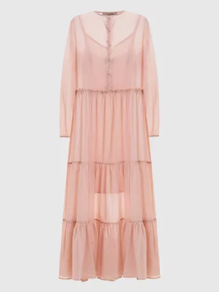 Сукня міді з оборками Twinset рожева