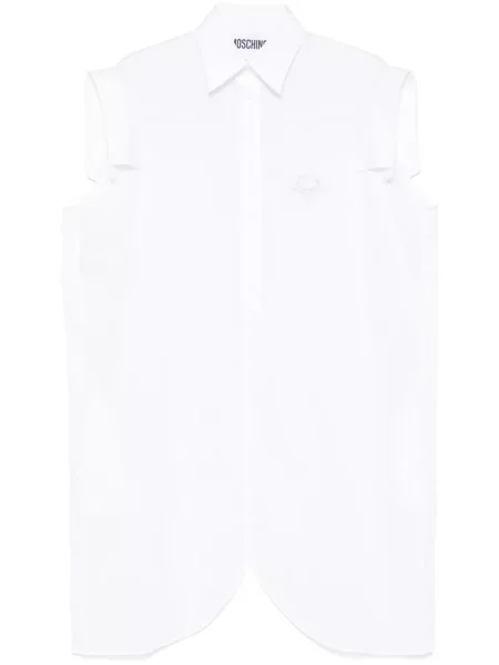 Rochie tip cămașă Moschino de costum alb