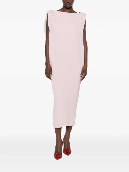 Rochie Balenciaga fără mâneci drapată roz