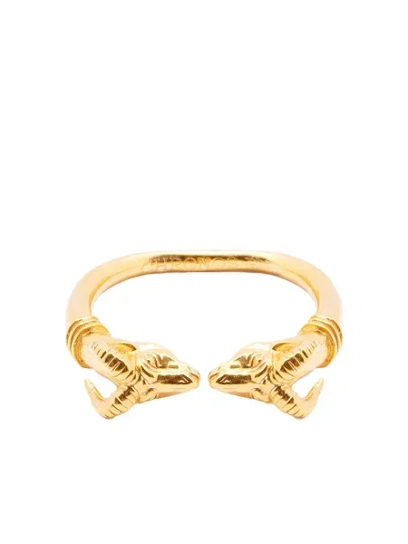 Inel Chronos cu imprimeu animal print auriu