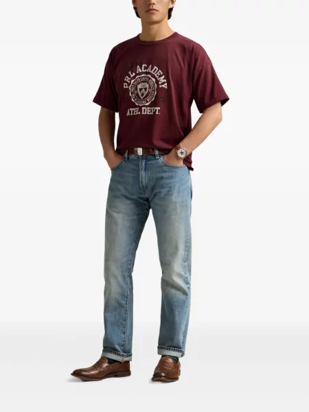 Długa koszulka Polo Ralph Lauren bez rękawów skórzana niebieska