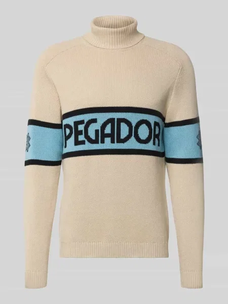 Sweter z dzianiny z golfem Pegador beżowy