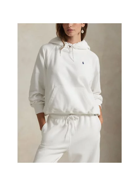 Haftowana bluza z kapturem Polo Ralph Lauren z kapturem biała