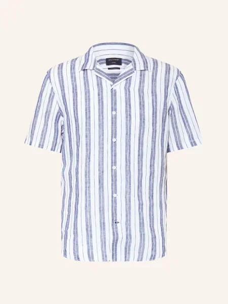 Olymp Košile Resort Casual Modern Fit tmavě modrá bílá