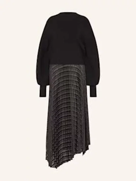 AllSaints sukienka SINEAD maxi rozkloszowana czarny