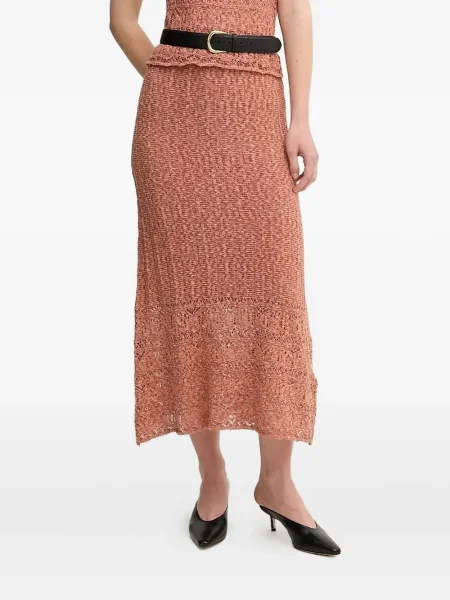 Fustă midi Hoss Intropia tricotate până la genunchi portocaliu