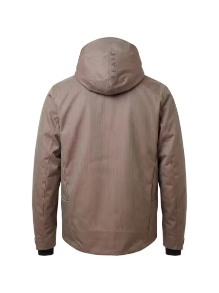 Geacă Sease cu glugă cu model herringbone maro