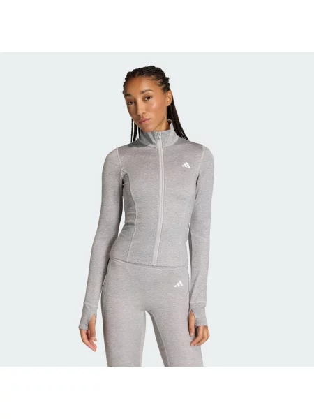 Bluza do ćwiczeń Essentials Heather z suwakiem na całej długości szara