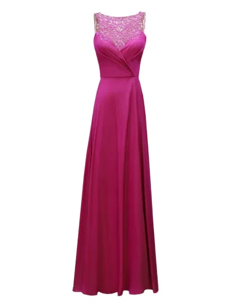 Rochie maxi Gemy Maalouf cu mărgele cu gât halter de costum roz
