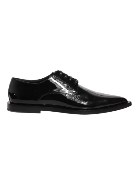 Derby Dolce And Gabbana skórzany elegancki czarny
