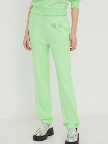 Chiara Ferragni spodnie dresowe EYE STAR zielone