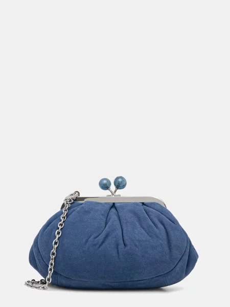 Weekend Max Mara torebka zamszowa AVALOIS niebieska