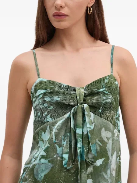 Rochie maxi Sandro Ferrone plisată de costum verde