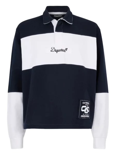 Polo Dsquared2 cu broderie albastru