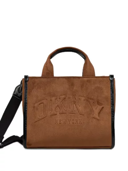 Shopperka Dkny z logo brązowa