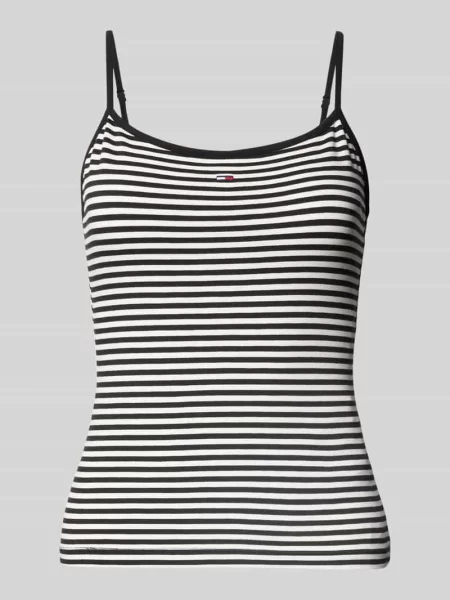 Top Tommy Jeans na ramiączkach czarny