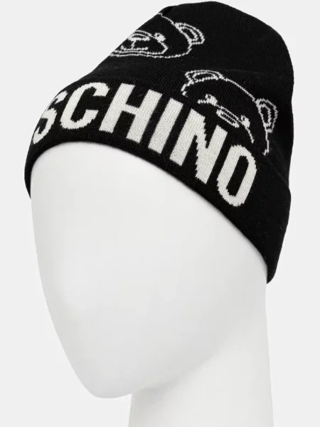Moschino Căciulă cu adaos de lână negru