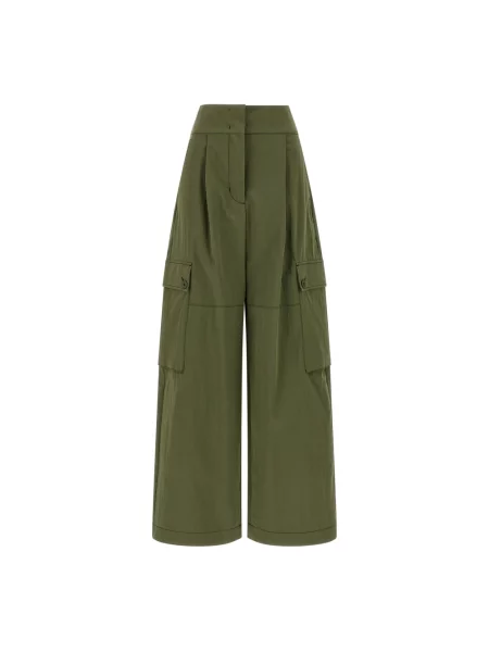 Spodnie bawełniane Weekend Max Mara zielony