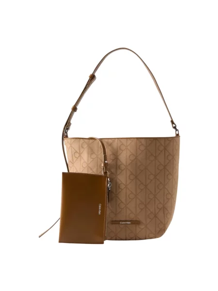Calvin Klein Torebka Emblem Aop Jacquard Camera Bag brązowy