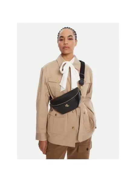 Lauren Ralph Lauren torebka skórzana czarny