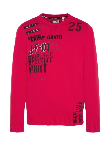 CAMP DAVID Pulover Shipyard albastru / gri deschis / purpuriu negru