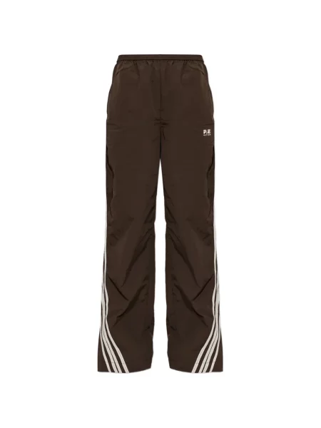 Pantaloni P.e Nation cu dungi alergare maro