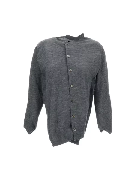 Kardigan Junya Watanabe wełniany asymetryczny szary