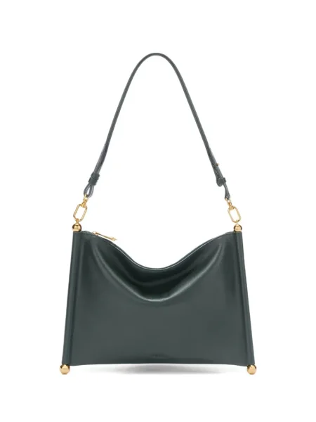 Кожена кожена чанта Furla зелено
