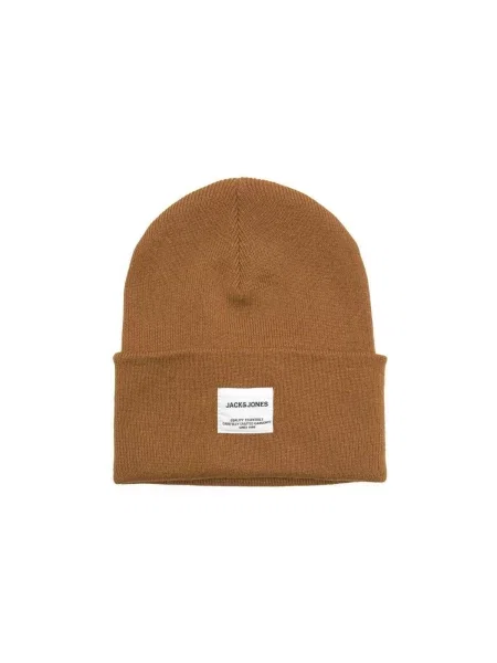 Pletená čiapka Jack & Jones hnedá