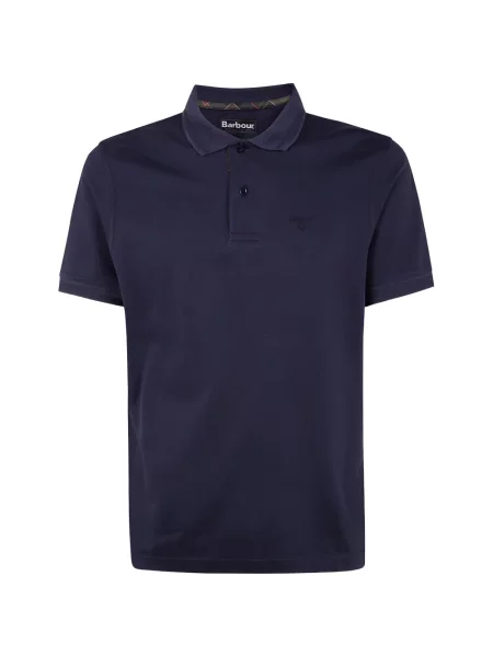 Tricou polo Barbour cu broderie albastru