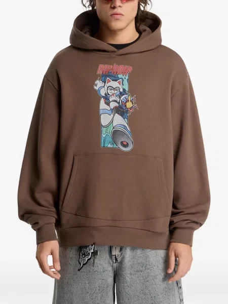 Hanorac cu glugă Ripndip cu imagine maro