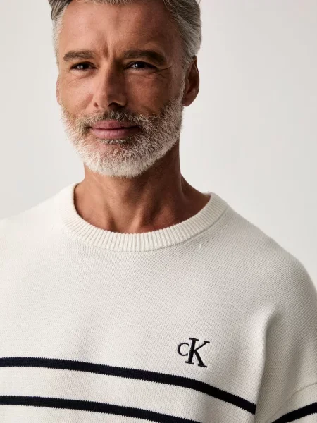 Calvin Klein Jeans пуловер мъжки от бежово