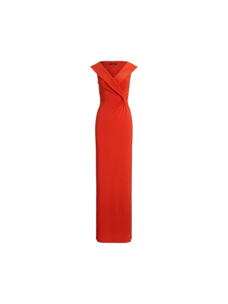 Lauren Ralph Lauren sukienka maxi prosta czerwony