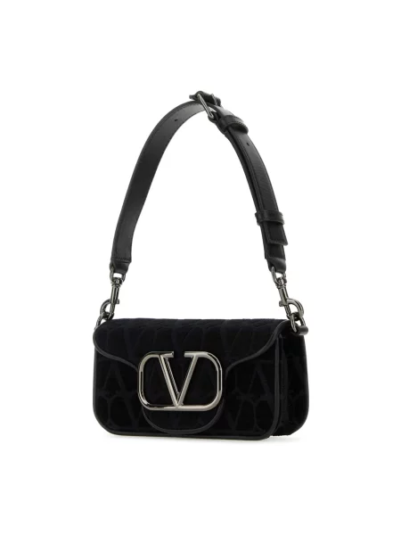 Lniana torba crossbody Valentino Garavani czarna