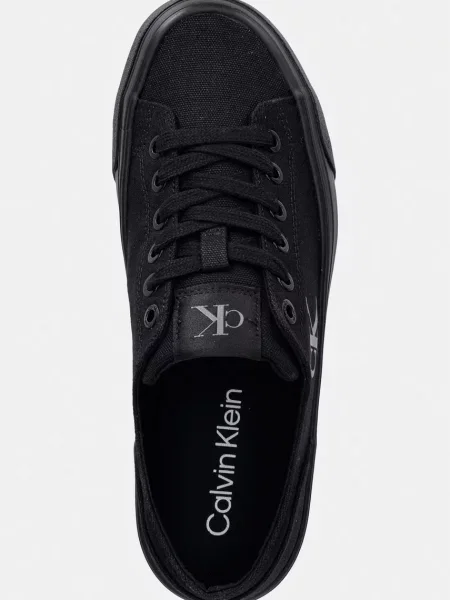 Calvin Klein VULC FLATFORM LOW CANVAS MG teniszcipő női fekete