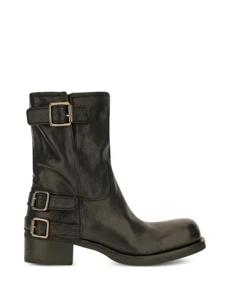 Botine Officine Creative din piele cu cataramă negru