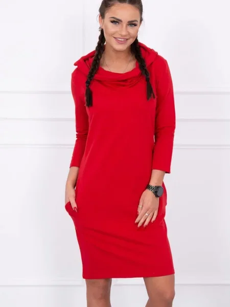 Rochie Kesi cu glugă de costum roșu