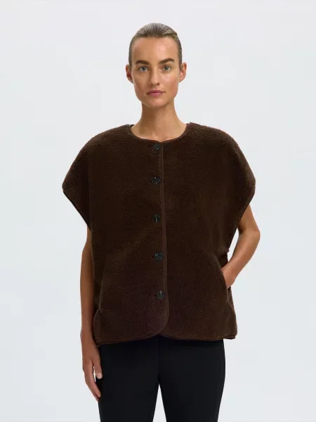 SELECTED Vestă SLWSMILLA' maro