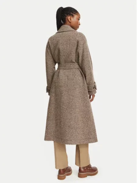 Vlněný kabát Weekend Max Mara hnědý