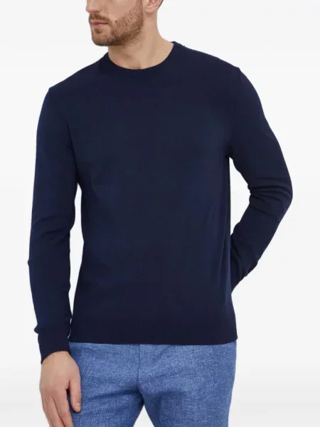 Pulover Benetton cu decolteu rotund albastru