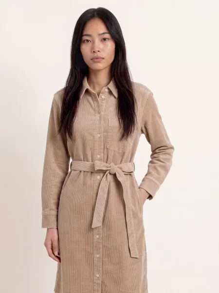 Marc O'polo Sukienka Koszulowa W Stylu Sztruksu beige beżowa
