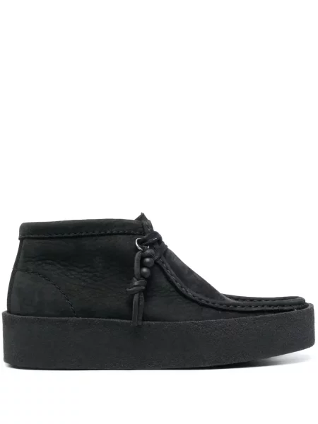 Cizme scurte Clarks cu șireturi din piele de căprioară negru