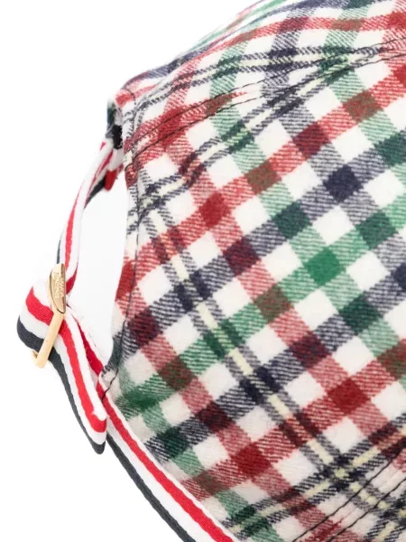 Kostkovaná kšiltovka Thom Browne červená