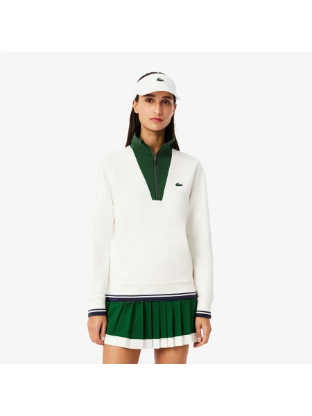 Lacoste Bluza Tennis Heritage Uv Protect biała