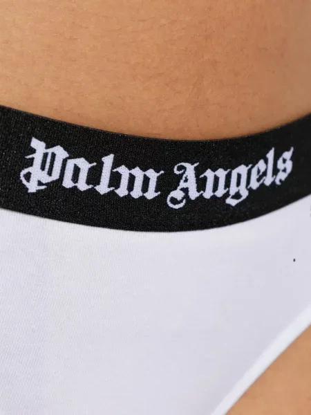 Chiloți briefs Palm Angels cu autograf alb