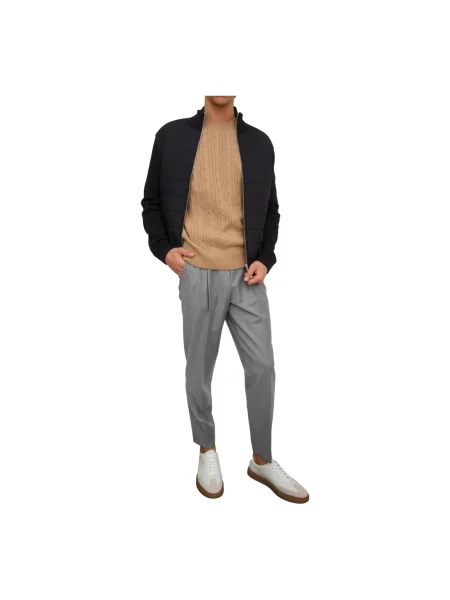 Sweter z dzianiny o kroju regular fit z mieszanki żywej wełny i kaszmiru model ‘HETICO’ Boss beżowy