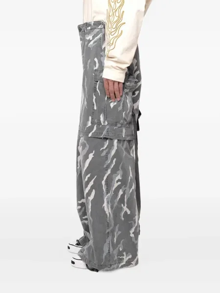 Pantaloni cargo Kamiya cu model camuflaj gri