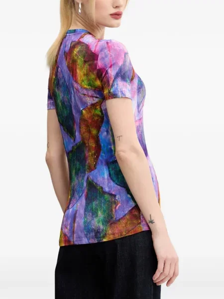 Scurt tricou Desigual cu imagine violet