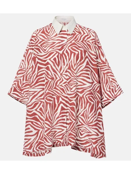 Cămașă Brunello Cucinelli de mătase cu imagine