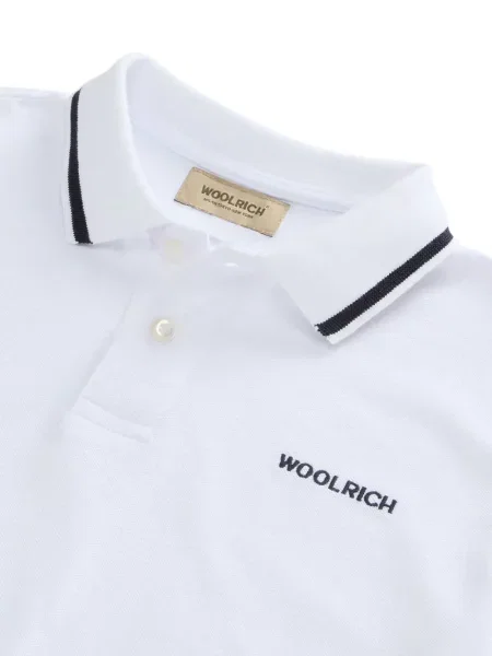 Koszulka polo dziecięca Woolrich biała